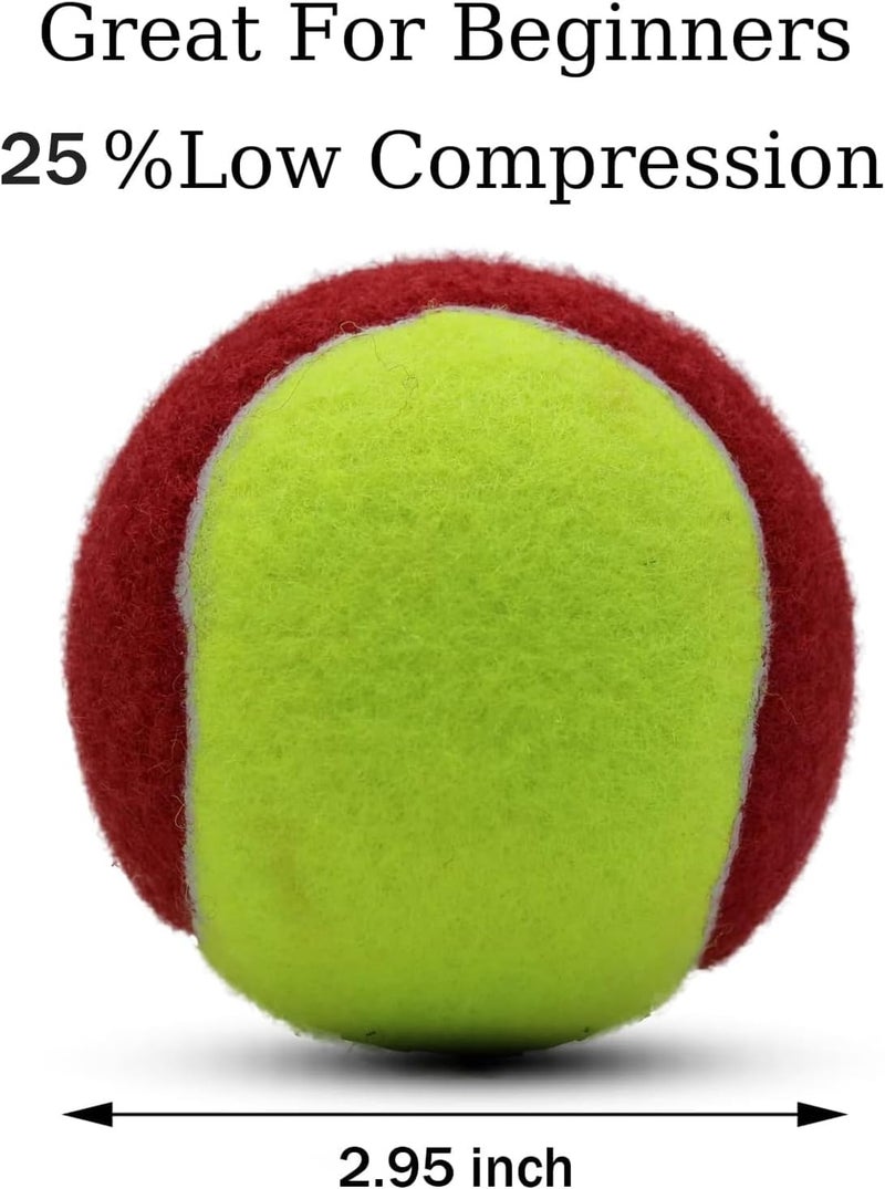 Magicorange Tennis Balls, 12 Pack Low Compression Stage Tennis Ball for Beginners Youth Kids Training Practicing with Mesh Bag for Easy Transport - Image 3